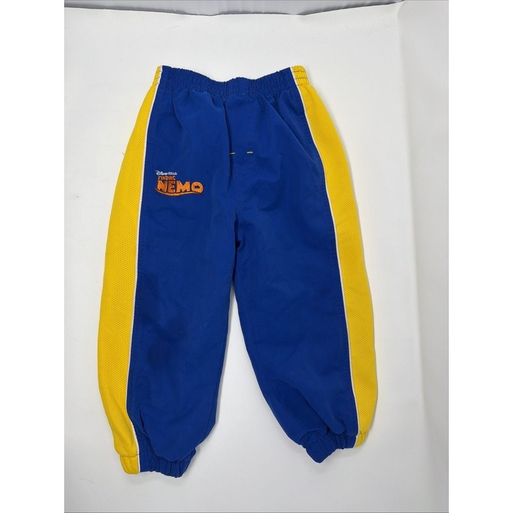 Vintage Y2K FINDING NEMO Rare Yellow & Blue Toddler Track Pants Sz 3T